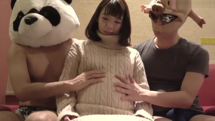 La asiatica incinta ERI pichi con una coppa E prosperosa condivide 2 peni (censurato)